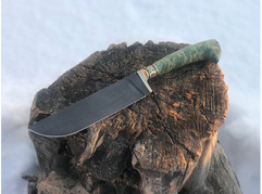 Нож Бахарман (дамасская сталь, рукоять стабилизированный кап клена)