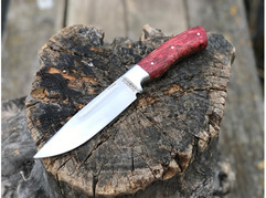 Нож Лиса (сталь Х12МФ, рукоять стабилизированная карельская береза)
