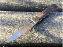 Складной нож Бобр (сталь Elmax, стабилизированная карельская береза)