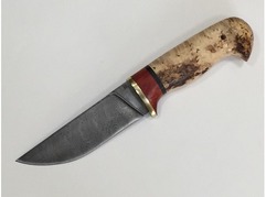 Нож Егерь (дамаск, рукоять карельская береза)